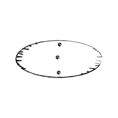 monochrome contour of oval piece wooden board with cloves vector illustration