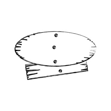 monochrome contour of oval and rectangle pieces wooden board with cloves vector illustration