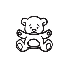 Teddy bear sketch icon.