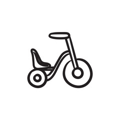 Child bike sketch icon.