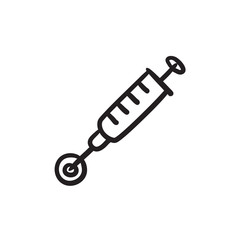 In vitro fertilisation sketch icon.