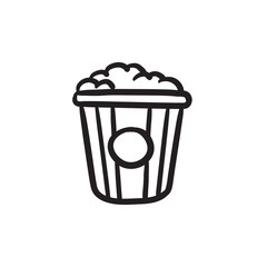 Popcorn sketch icon.