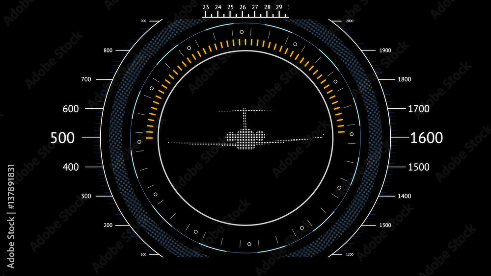 Poster black screen navigation with airplane. futuristic hud interface. screen with airplane. high tech bac
