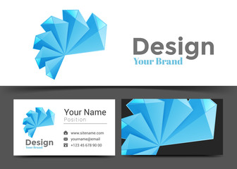 Fototapeta premium Abstract Corporate Logo and business card sign template. Creative design with colorful logotype visual identity composition made of multicolored element. Vector illustration