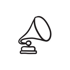 Gramophone sketch icon.