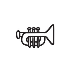 Trumpet sketch icon.