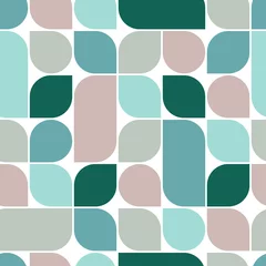 Wall murals Turquoise Abstract retro geometric seamless pattern. Vector Illustration.