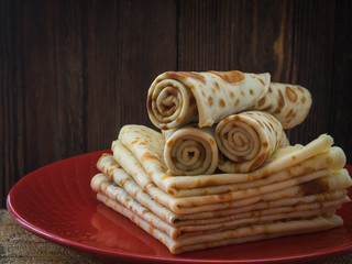 Delicious pancakes. Close up.