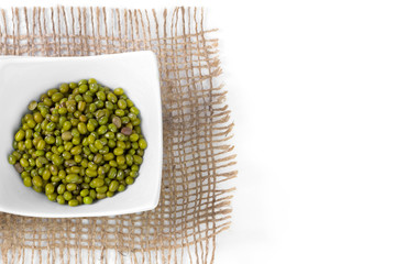 Mung beans isolated on white background