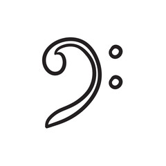 Bass clef sketch icon.