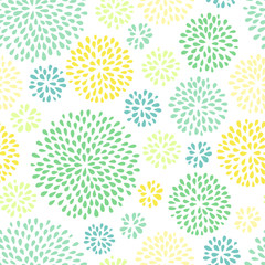 Abstract splash drops seamless summer pattern. Doodle style. Vector illustration.