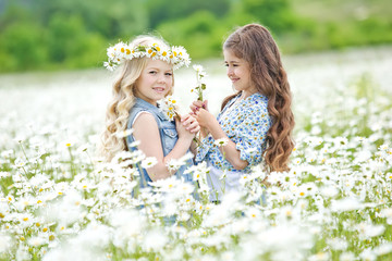 Children in a field of flowers 