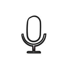 Retro microphone sketch icon.