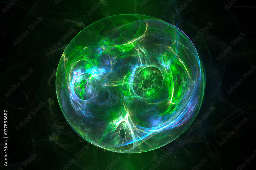 Aufkleber 3d rendering abstract fractal light background