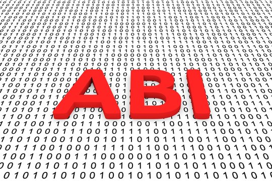 abi in a binary code 3D illustration