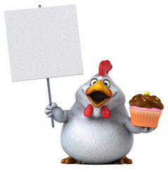 Fun chicken - 3D Illustration