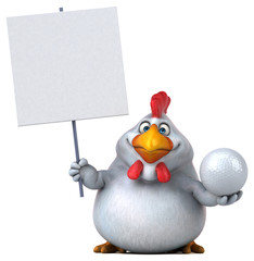 Fun chicken - 3D Illustration