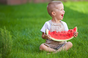 Child with watermelon 