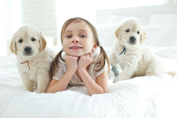 Child and dog 