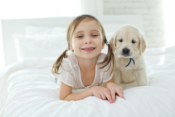 Child and dog 