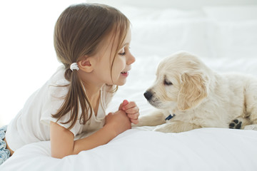 Child and dog 