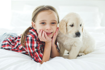 Child and dog 