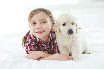 Child and dog 