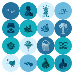 Set of Flat Autumn Icons