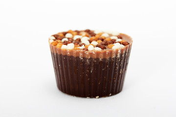 Dellicious luxury chocolate on a light background