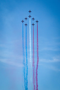 Flag of France in the air