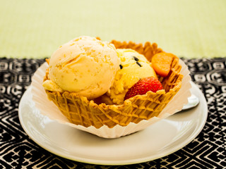 ice cream in plate