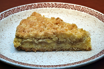 Homemade cake with apple filling