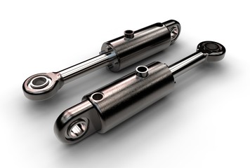 3d illustration of hydraulic cylinder