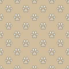 Colorful paw seamless pattern