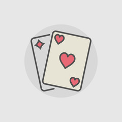 Playing cards colored icon