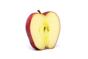 Ripe red apple fruits isolated on white background