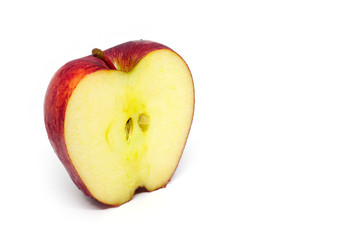 Ripe red apple fruits isolated on white background