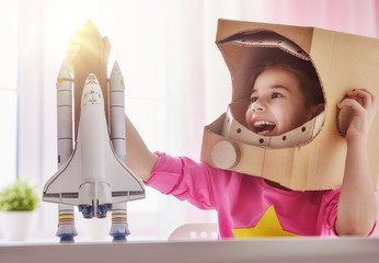girl in an astronaut costume