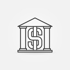 Bank building outline icon