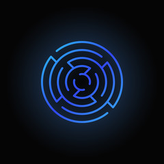 Blue round maze icon