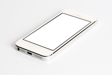 White Smart Phone Isolated on White