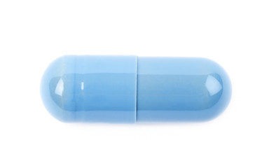 Single softgel capsule pill isolated