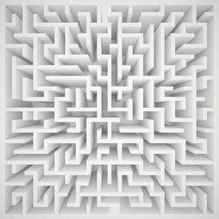 3d rendering maze in top view