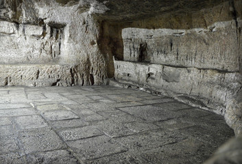 Prison in dungeon on Via Dolorosa, where was prisoner Barabbas