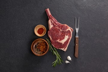 Rib chop and ingredients