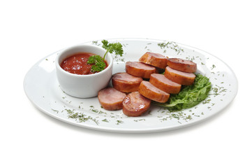chopped sausages