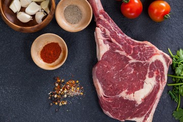 Sirloin chop and ingredients