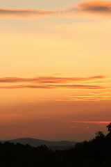 Amazing colourful sunrise view in mountains near Vipava valley, Slovenia
