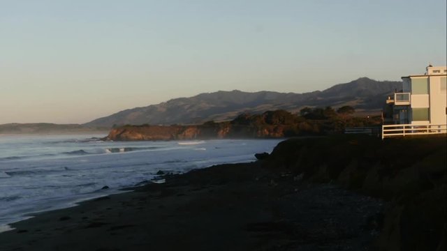 Zoom out timelapse of the beach in San Simeon, California, United states of america