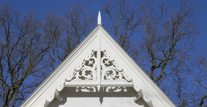 Bargeboard ornament on rooftop house santpoort Netherlands